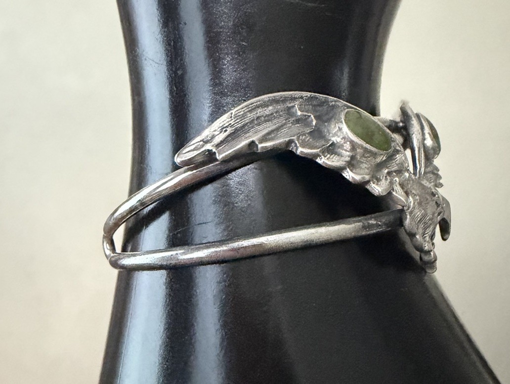 Vintage Sterling Silver Eagle Cuff Bracelet( Unmarked Tst)