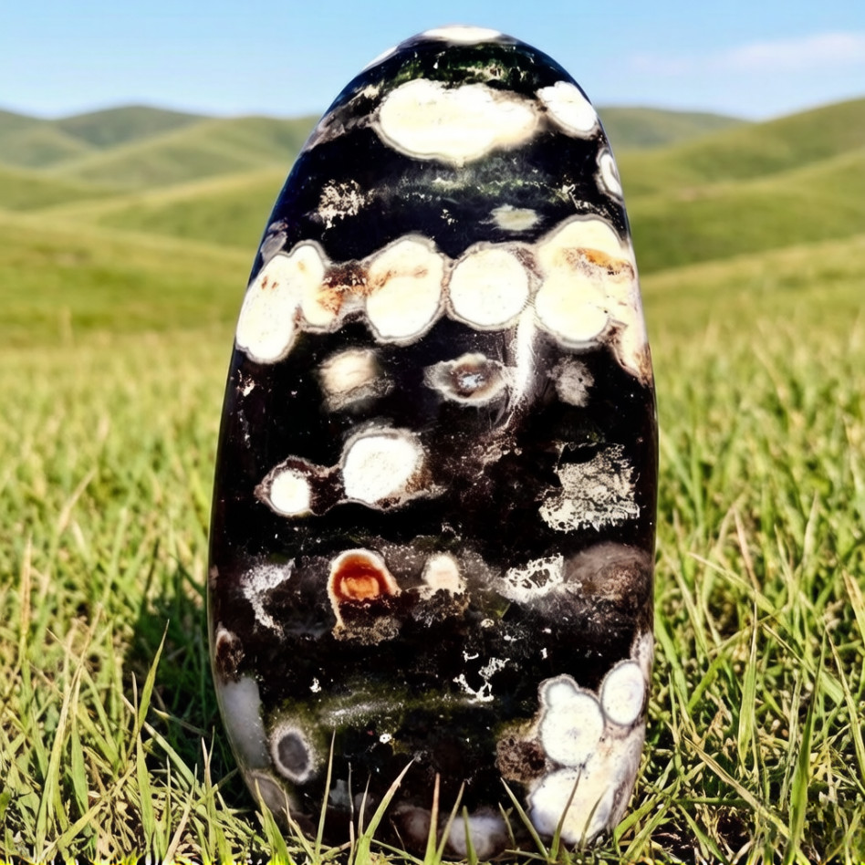 1.38LB Natural sea jade – free-form mineral specimen of quartz crystal