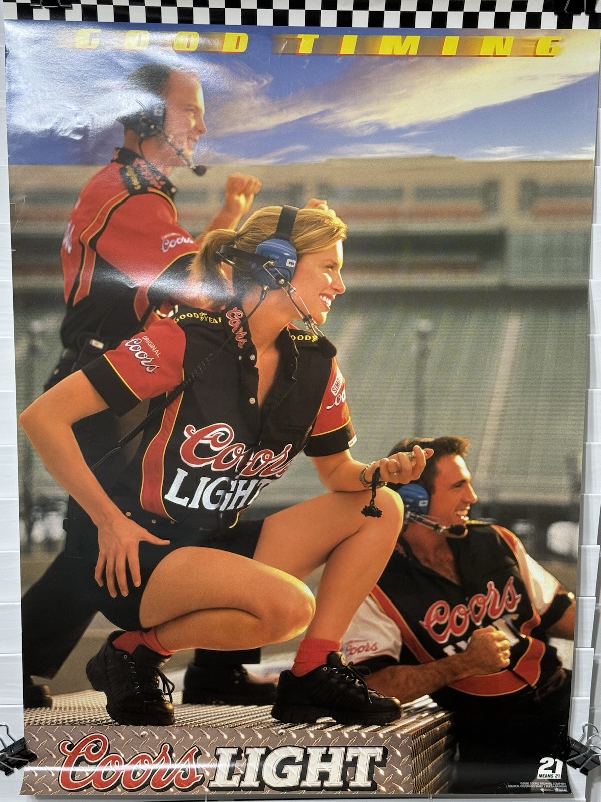 2000 NASCAR Racing Coors Light Beer “Good Timing” 19 x 26.5 SEXY Poster Colorado