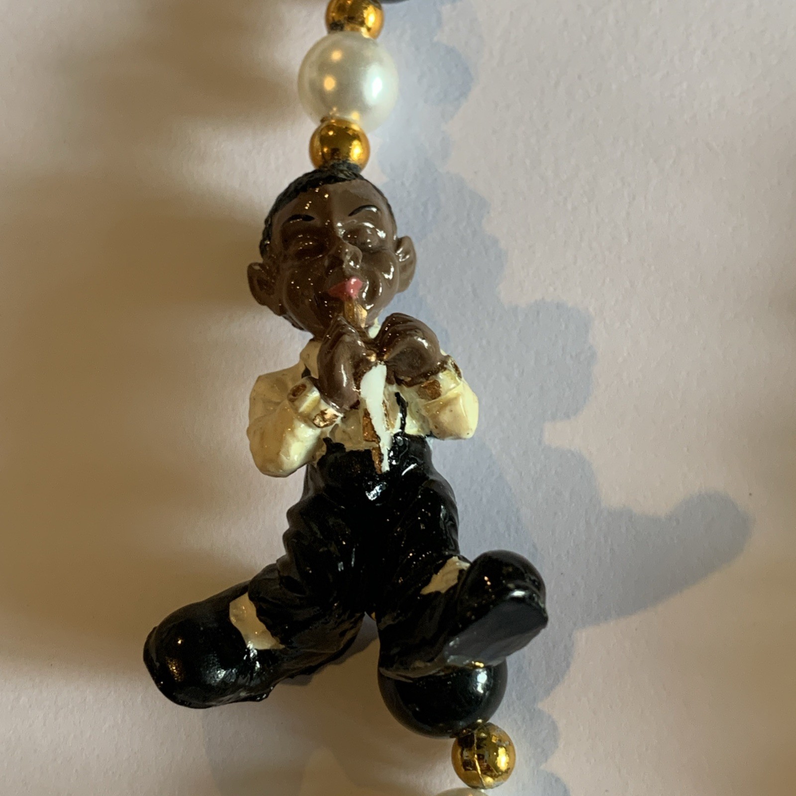 VTG MGI MARDI GRAS Festival Beads With Jazz Musicians 40” Necklace