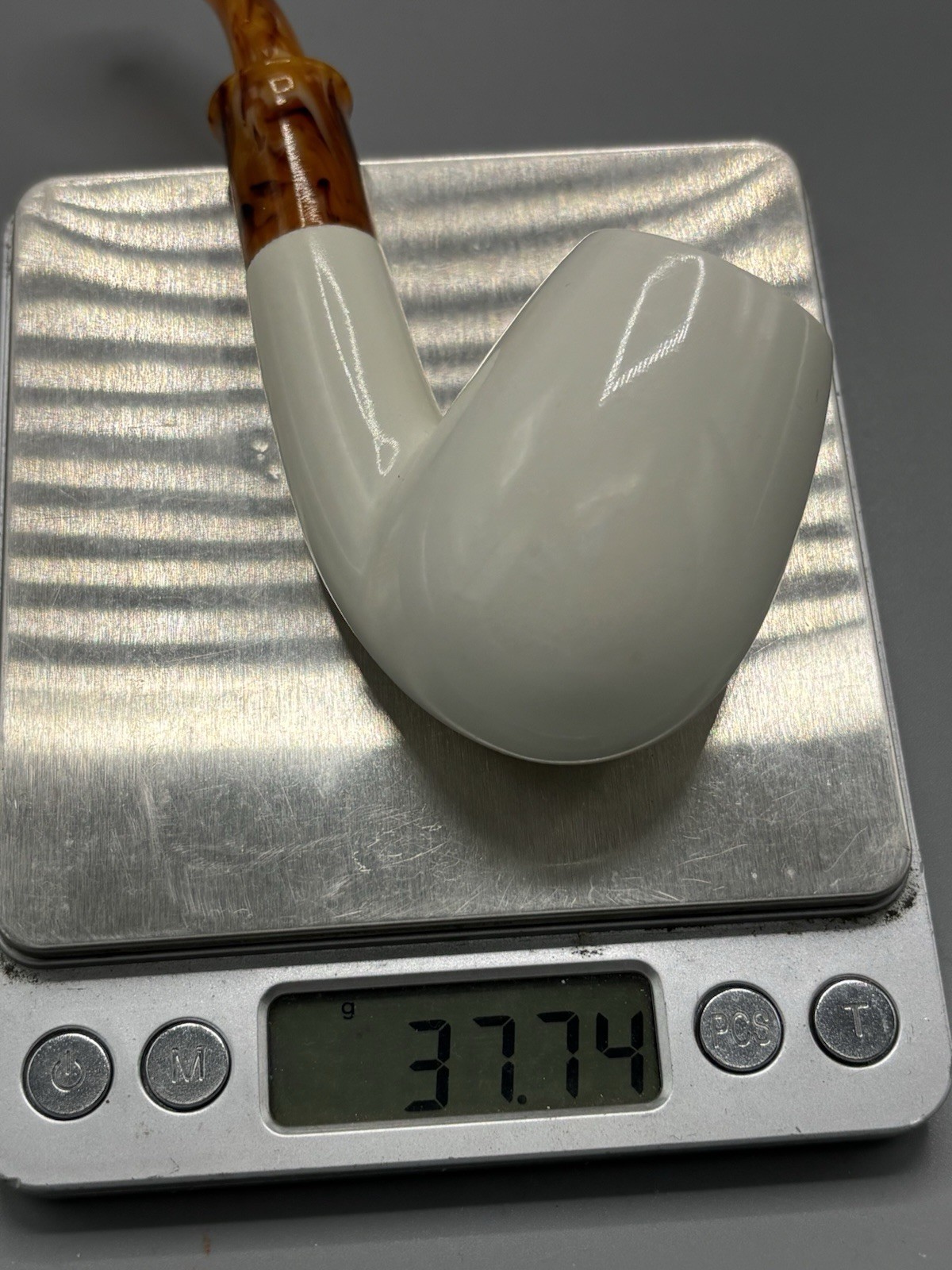 Erdogan Ege Smooth Brandy Pipe new-block Meerschaum Handmade With Case#1944