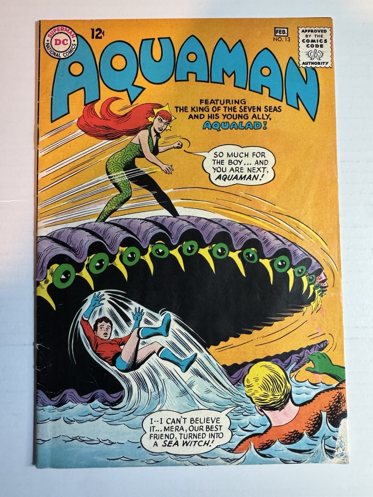 AQUAMAN #13 DC SILVER AGE 2ND APPEARANCE MERA 1964 AQUALAD