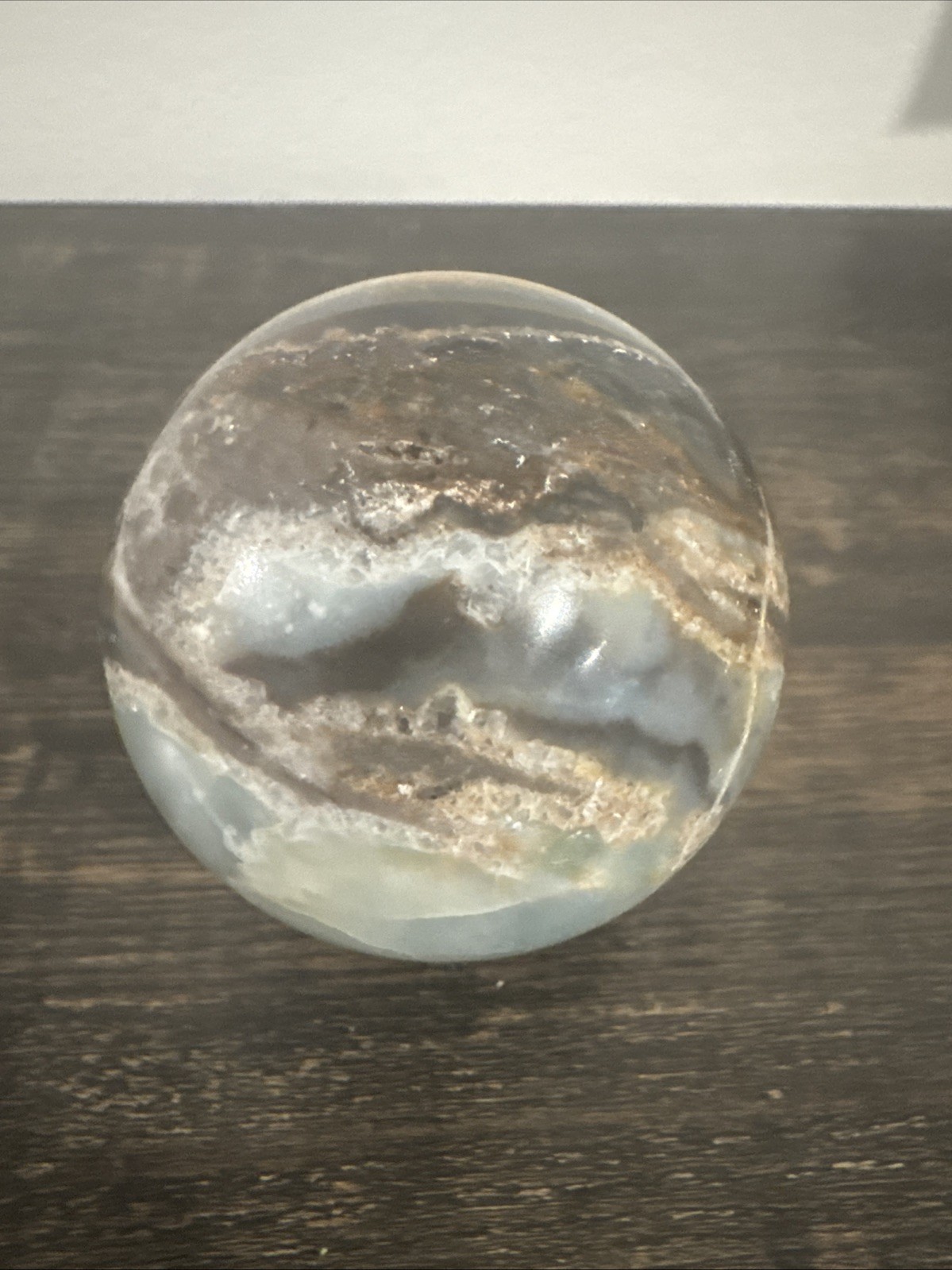 Caribbean Calcite Crystal Sphere 484 Grams 69 mm