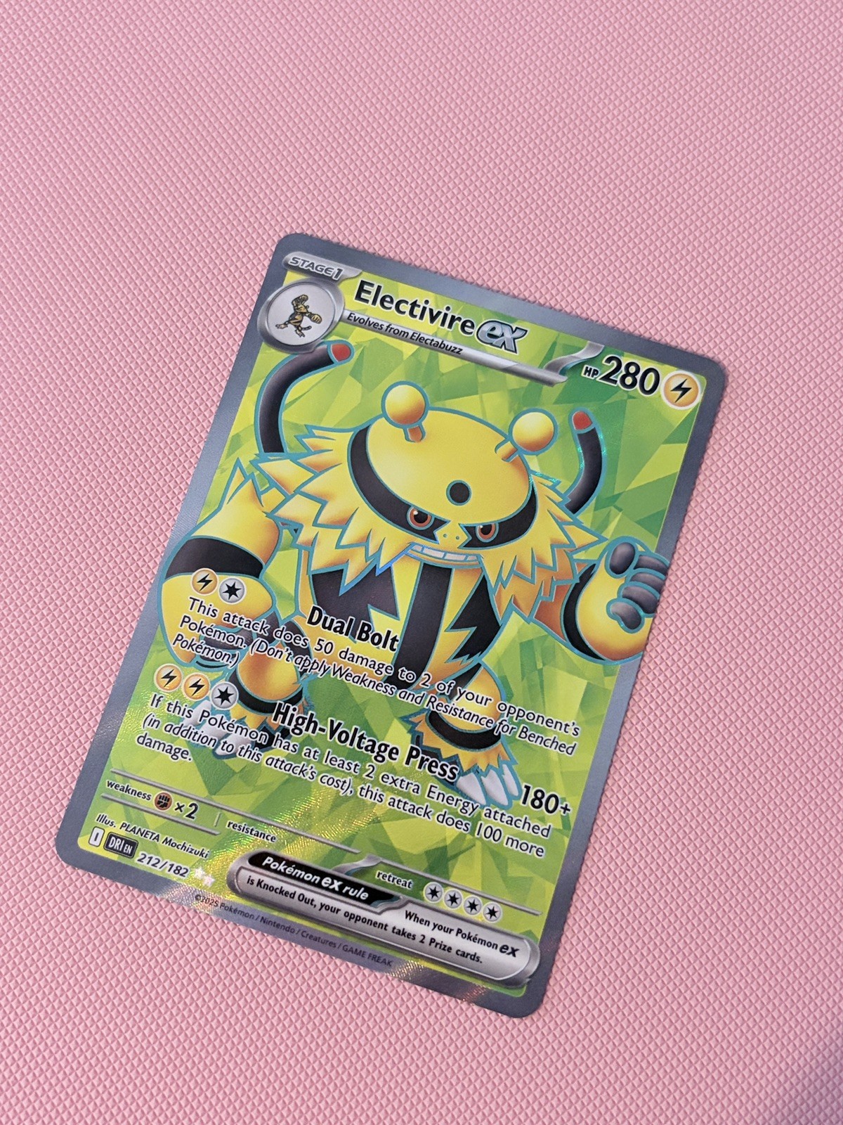 Pokemon Card Electivire EX 212/182 Destined Rivals Ultra Rare Full Art NM