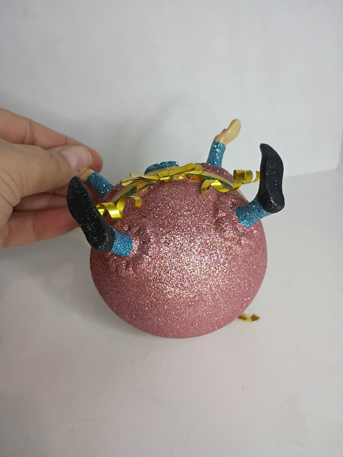 Chubby Easter Bunny Glitter Ornament