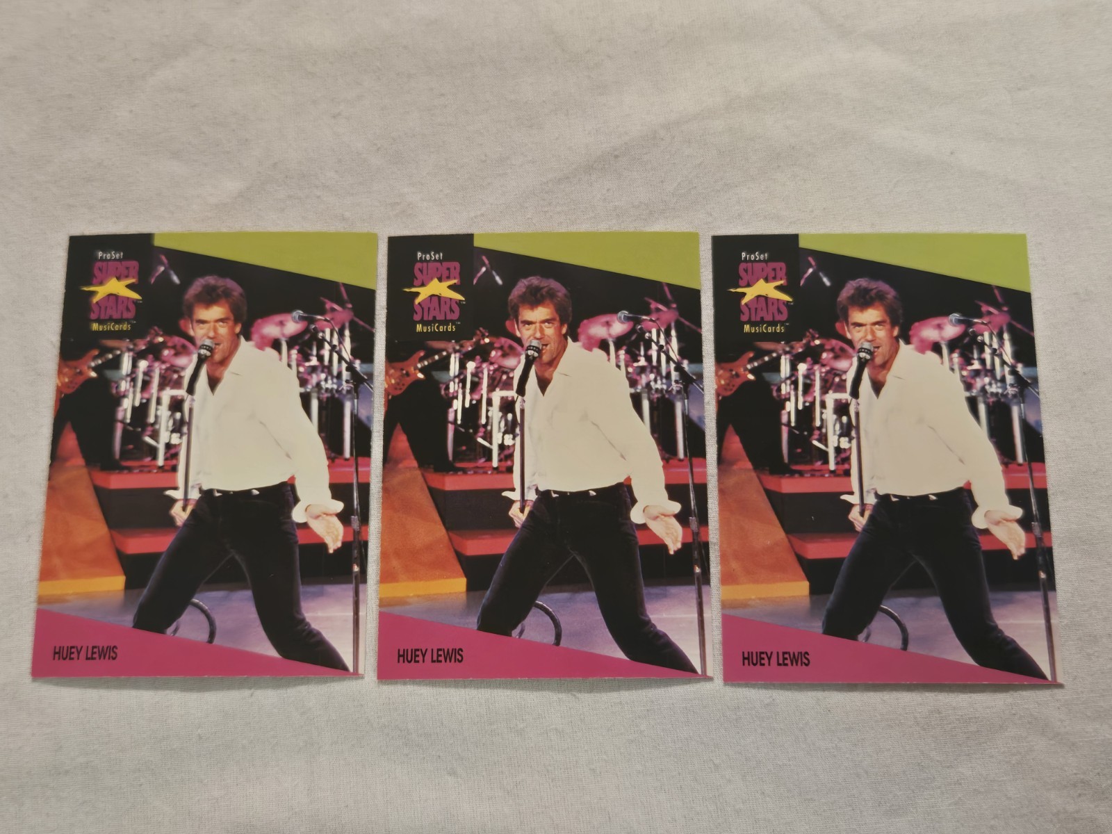Lot of 3: Huey Lewis – 1991 Pro Set SuperStars MusiCards Music Cards #63