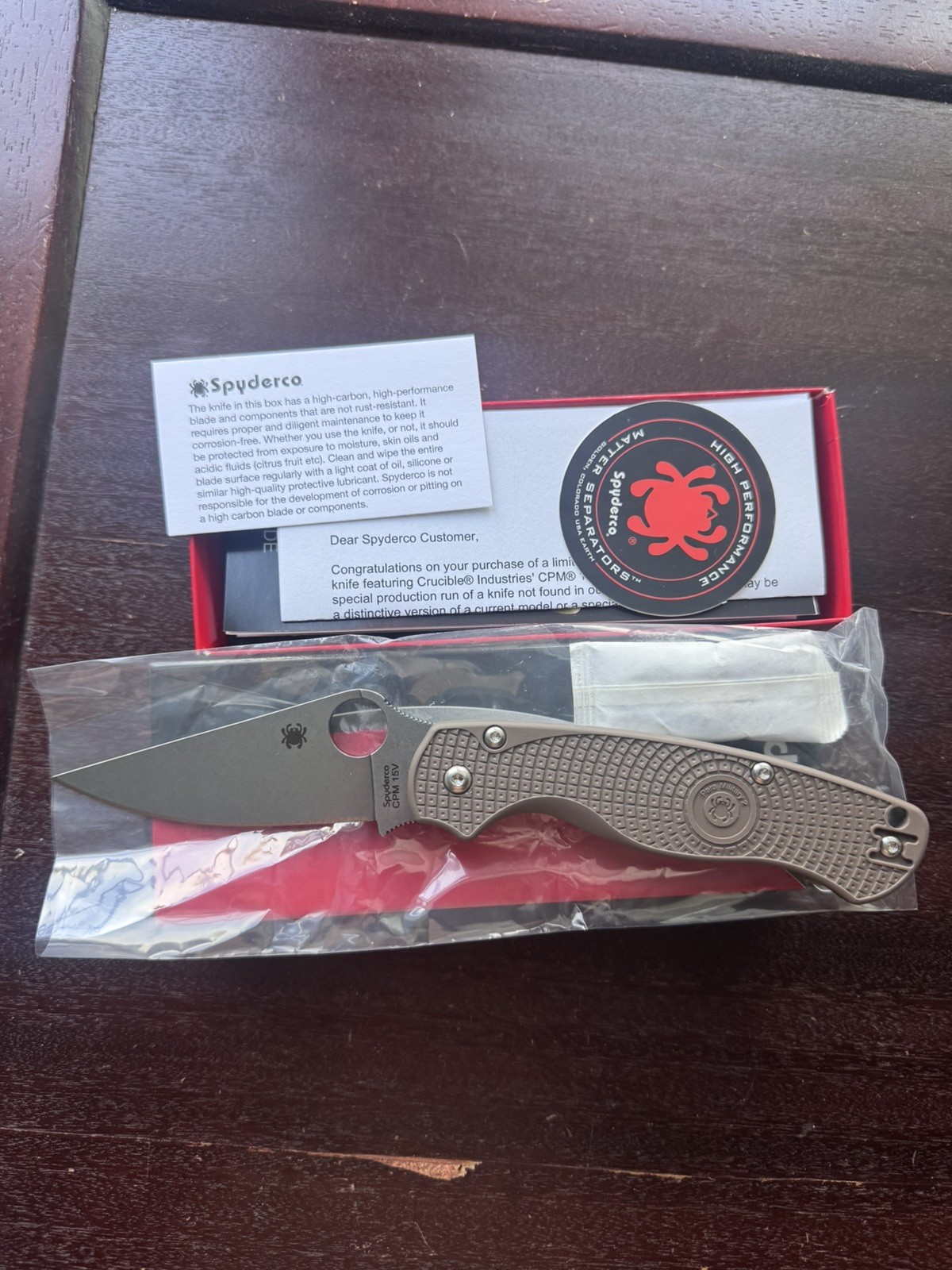 Spyderco Para Military® 2 Lightweight Brown CPM 15V® Sprint Run