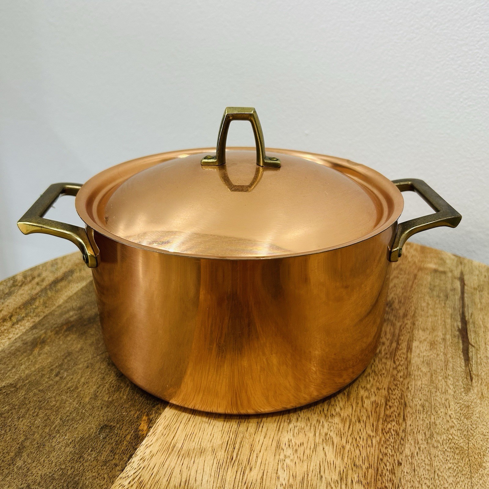 Paul Revere Limited 1801 3Qt Copper Stainless Brass Stock Pot Dutch Oven NOS