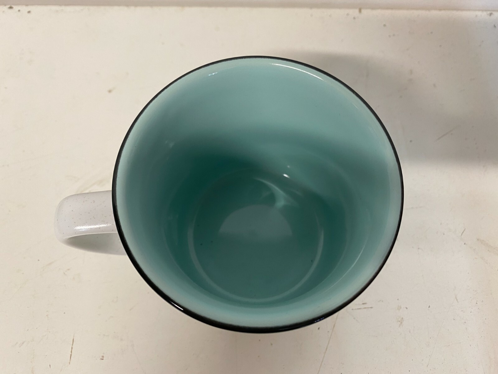 DAVIDs TEA Ceramic Tree Mug / Multicolor Green / Mint Interior. Rustic Look