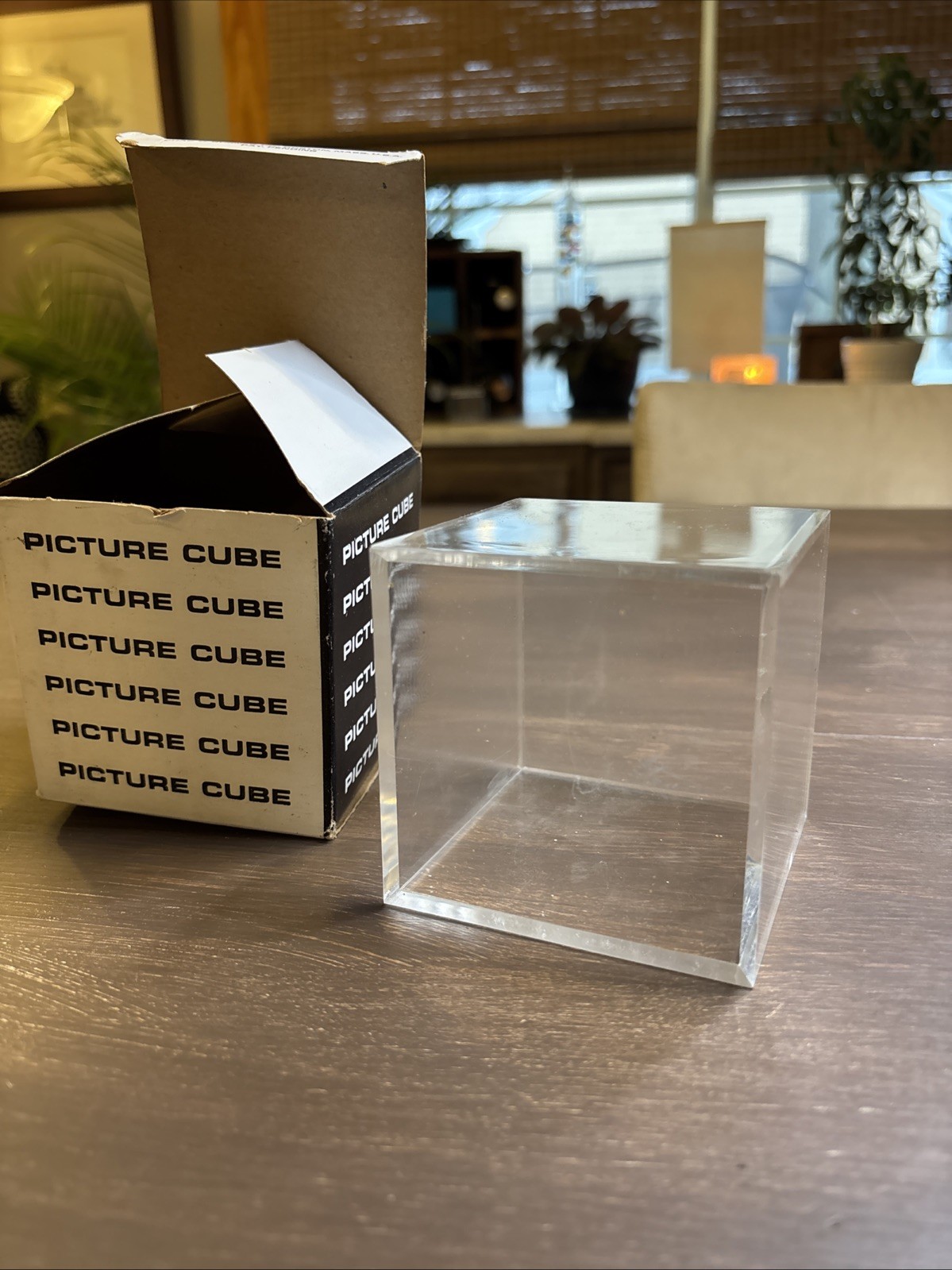Vintage Photo Cube Square Clear Picture Frame Snapshot