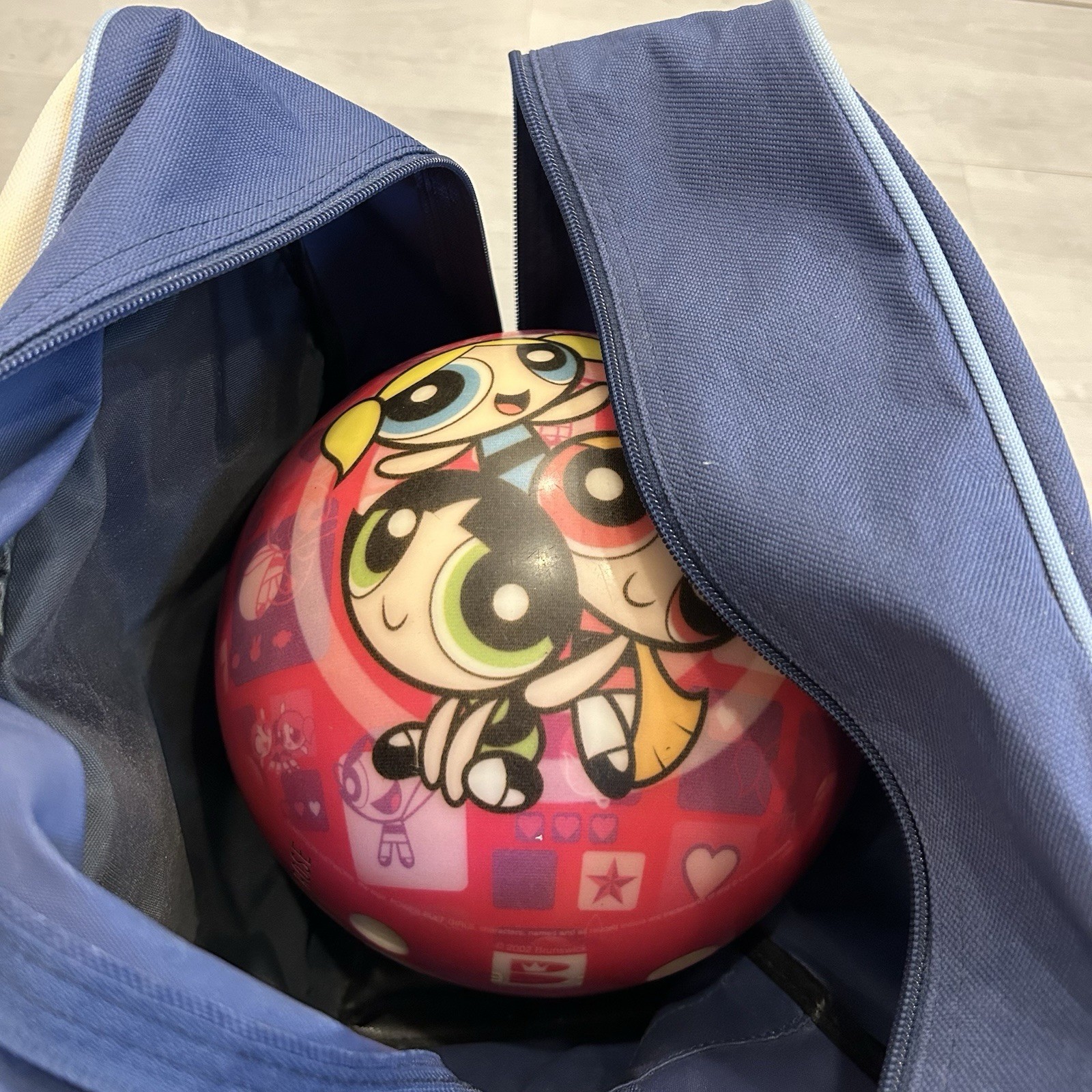 Vintage 2002 Cartoon Network Powerpuff Girls Bowling Ball Bag Kids Set Retro