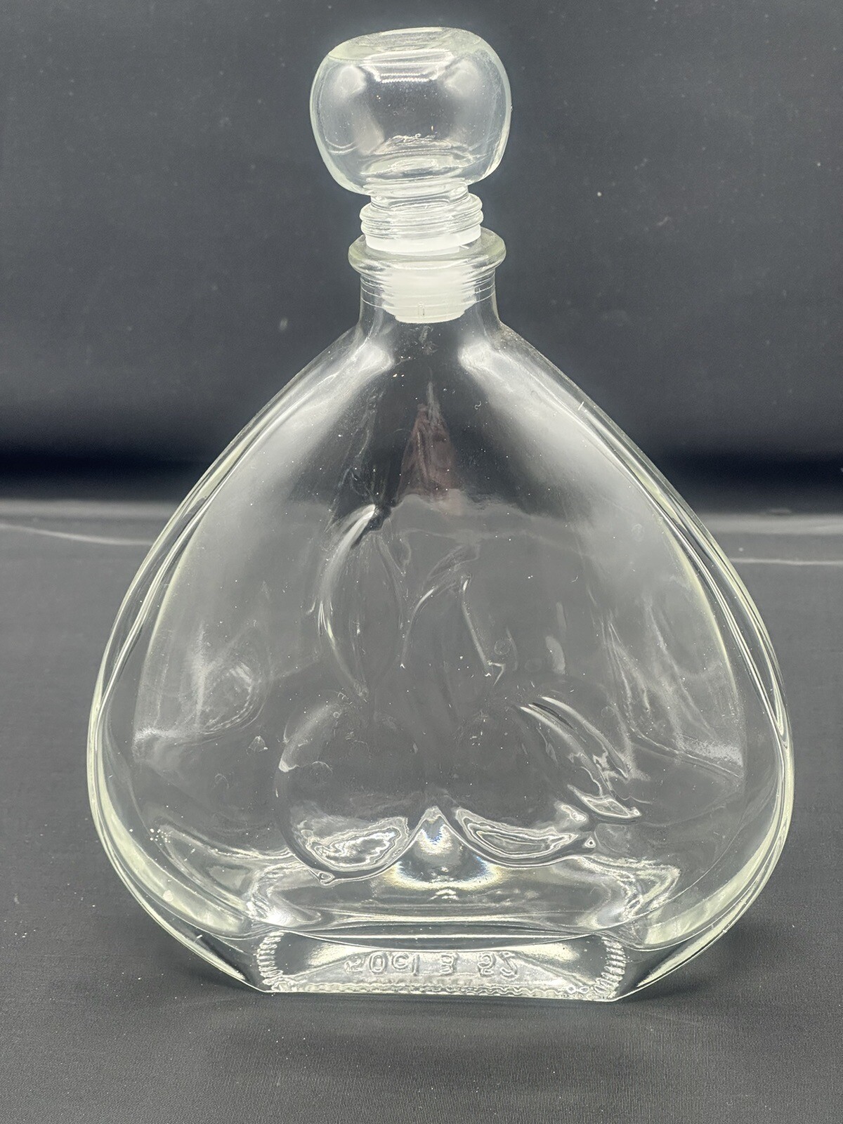 Clear Glass 50cl Bottle With Stopper And Raised Relief Fruits