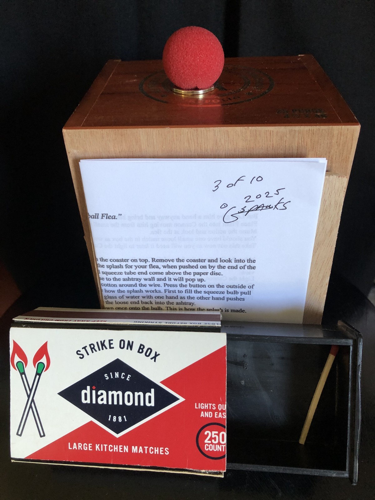 Last One COMEDY FLEA CIRCUS SIDE SHOW IN A WOODEN CIGAR BOX BY G SPARKS MAGIC