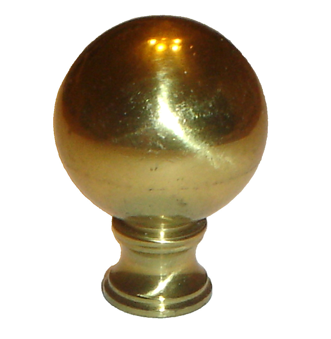 Vintage Heavy Solid Brass Ball Lamp Finial / Topper