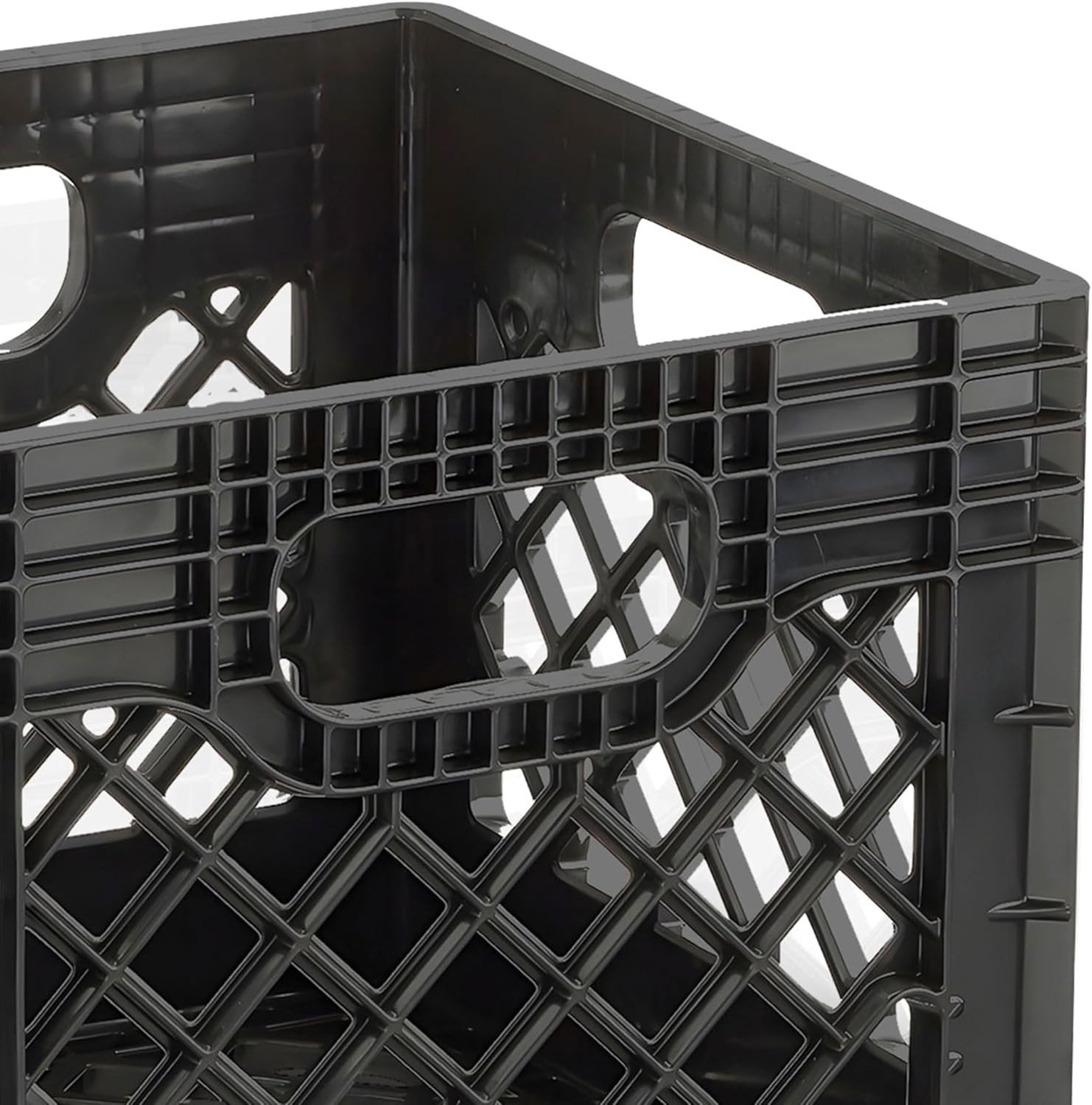 Juggernaut Storage 2-Pack Stackable Heavy Duty Milk Crates with Handles, 16 Qt,