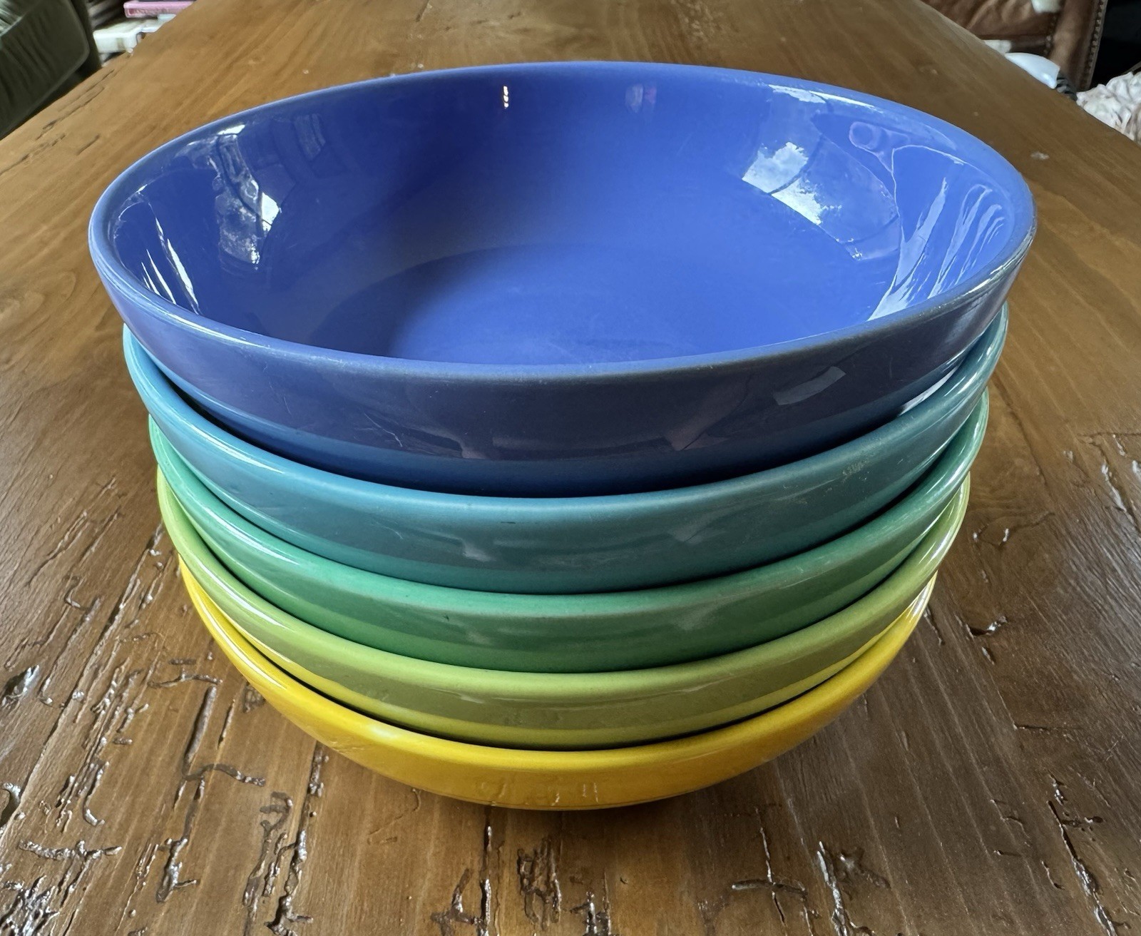 5 Different Vintage Harlequin 7.5” Salad Bowls By Homer Laughlin In Nice Shape