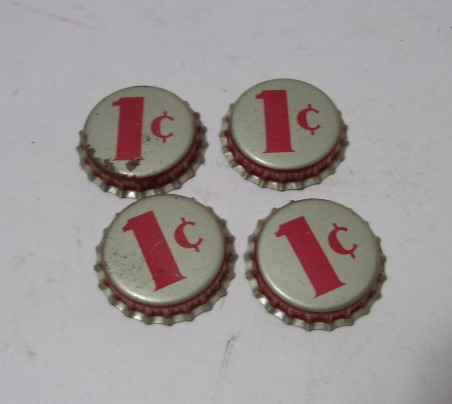 Vintage Soda Pop 1 Cent Cork Lined Bottle Cap Binders Beverage Co Oshkosh