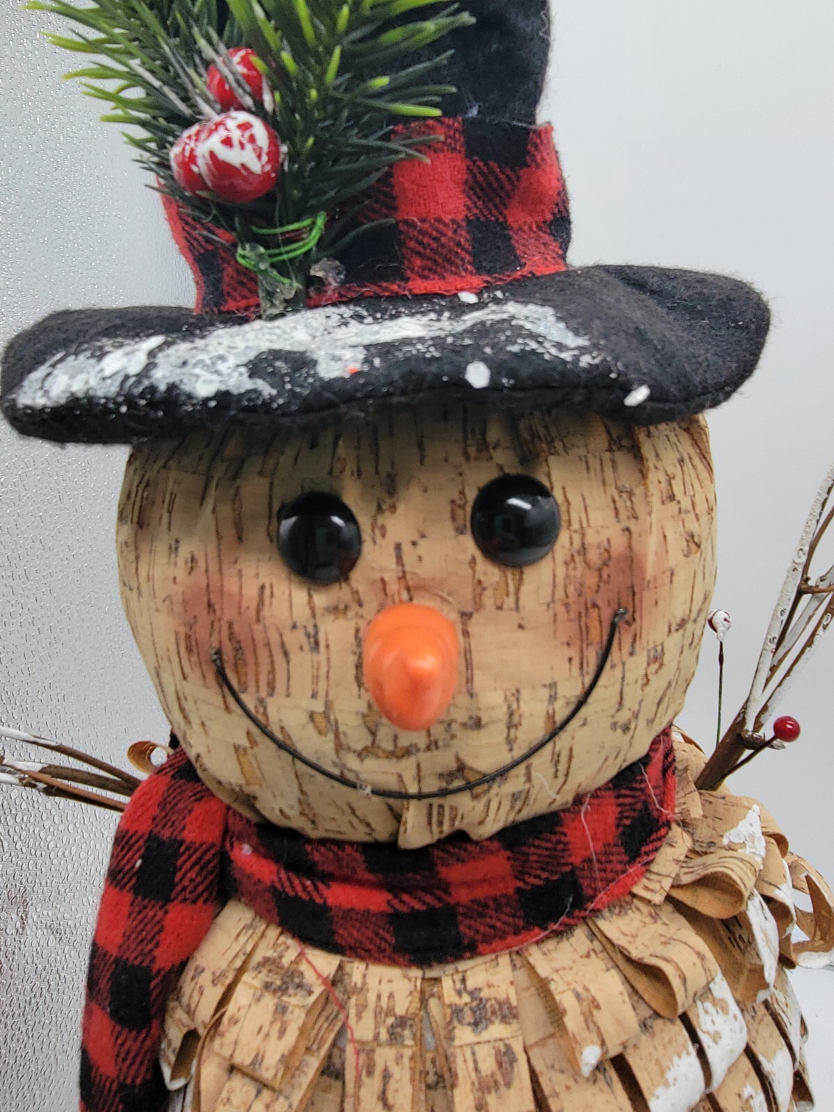 Vintage look Snowman Figure Handmade Folk Art Christmas 18″
