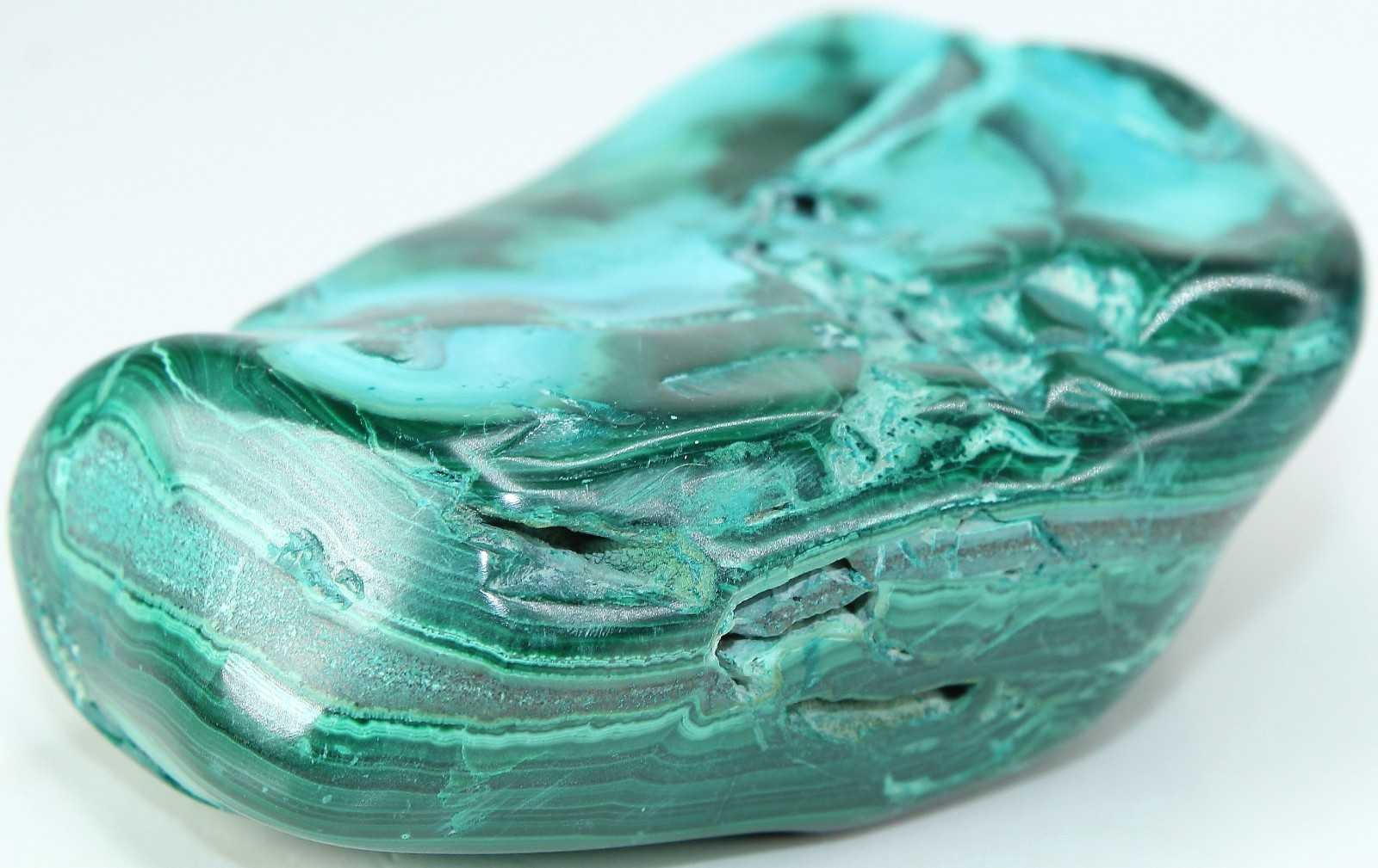 Peruvian Malachite & Chrysocolla Freeform / 3.27″ (83mm) / 8.8oz (249.47gr) 4188