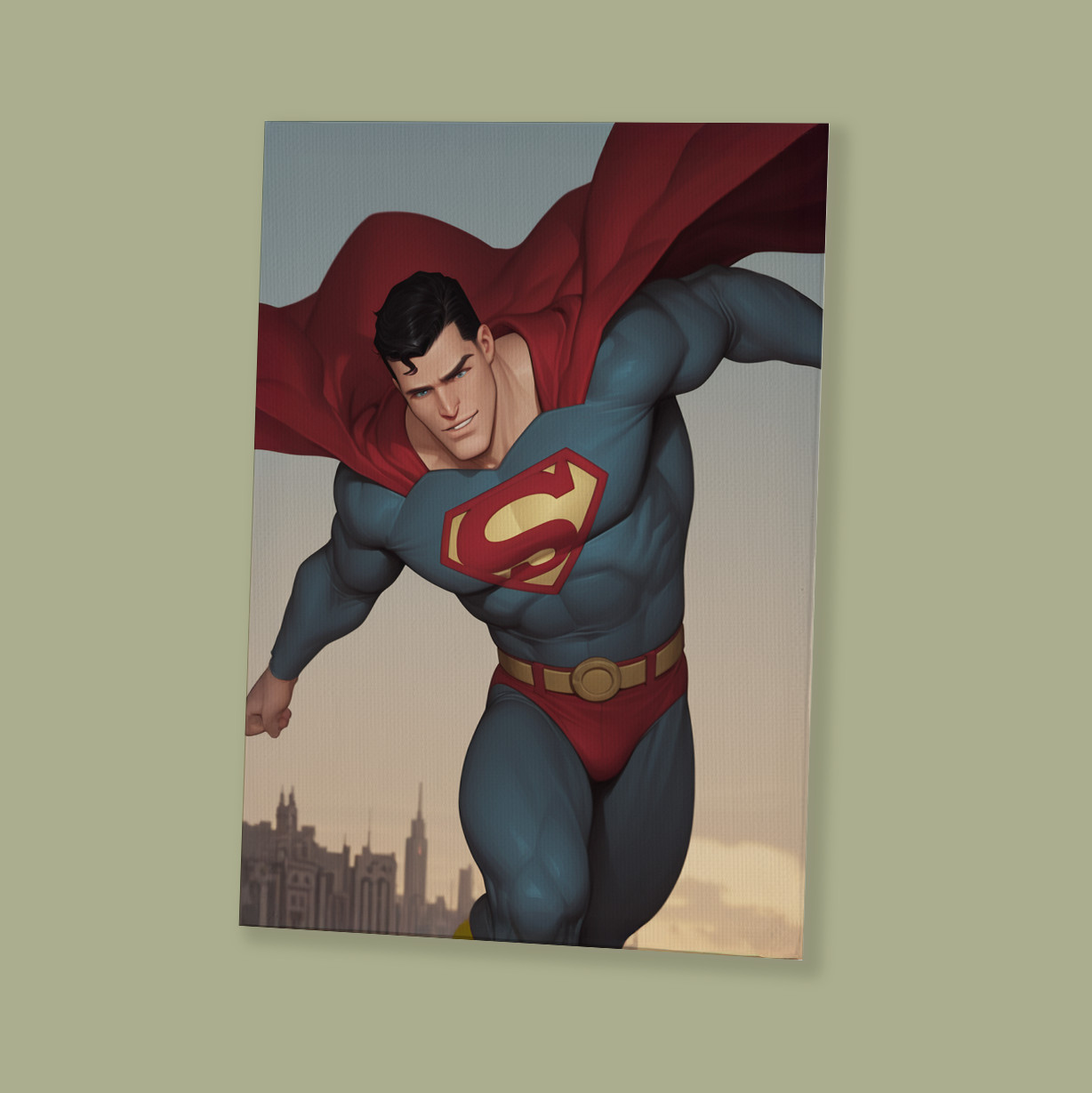 Superman Canvas UV Print 5×7 – Desktop Wall Fan Art Decor