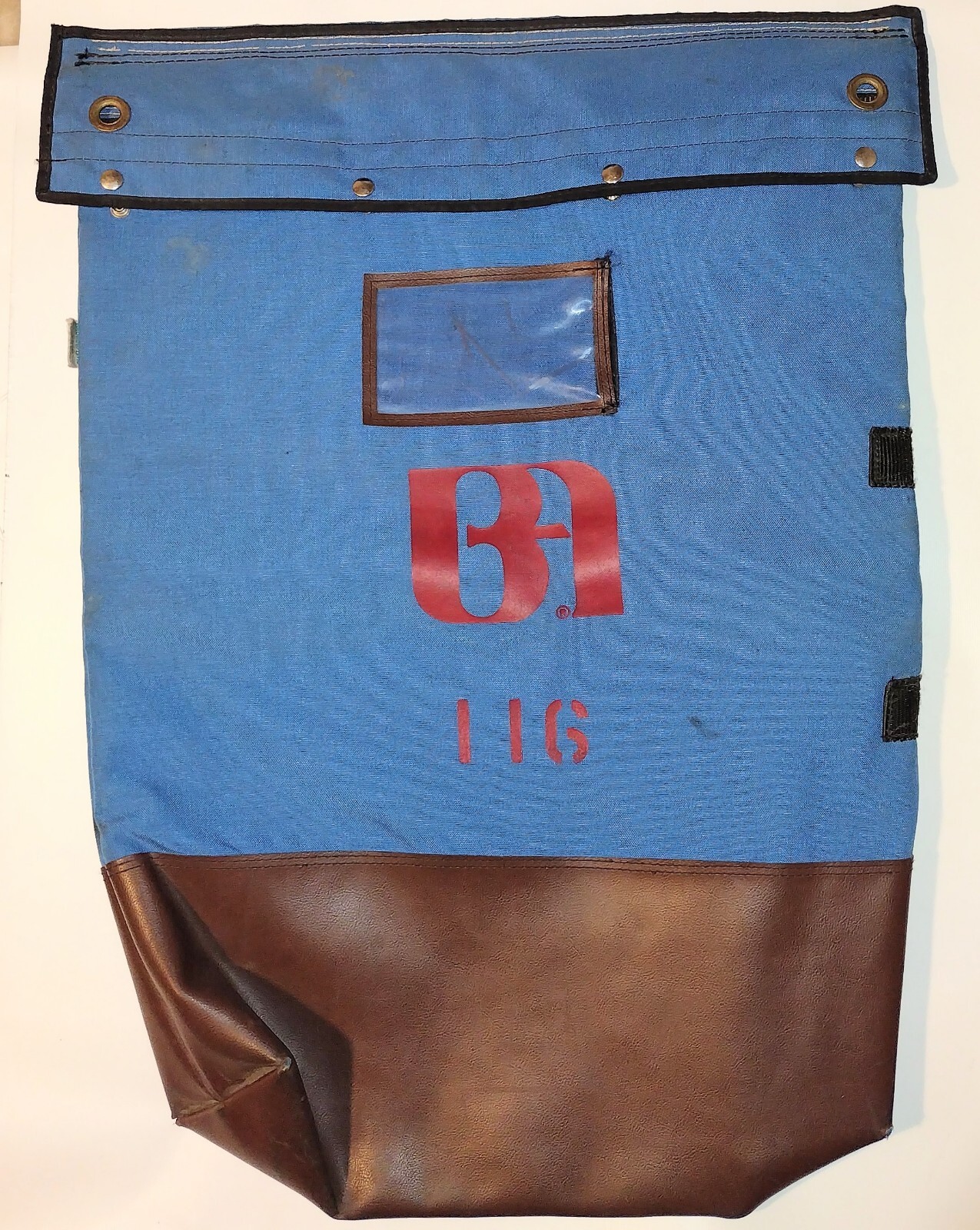 Vintage Bank of America Large Cash Bag 32″ x 22.5″ Heavy Duty Nylon and Leather