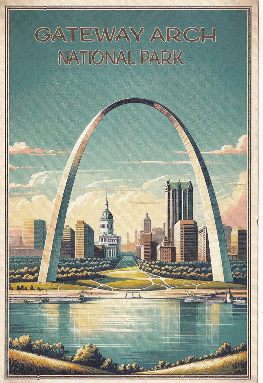 Gateway Arch National Park St. Louis Missouri Art Poster Postcard