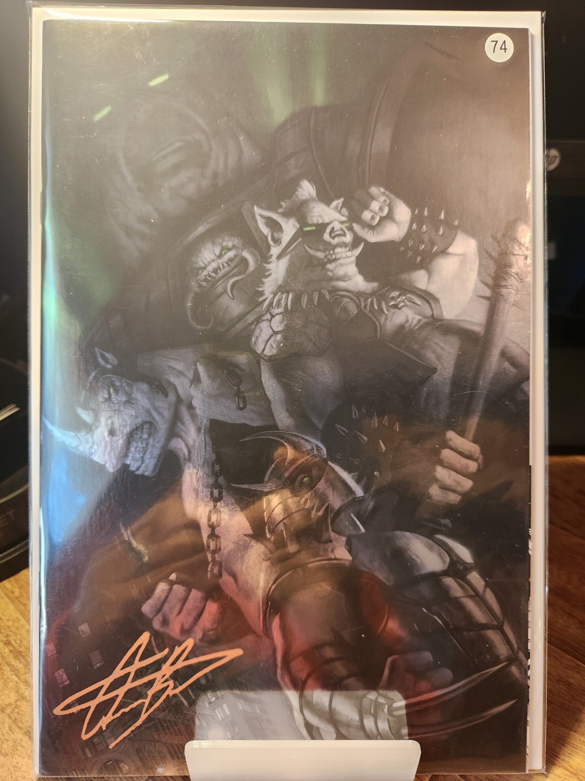 TMNT: Black White & Green #1 VIRGIN FOIL Signed by Aaron Bartling w/COA