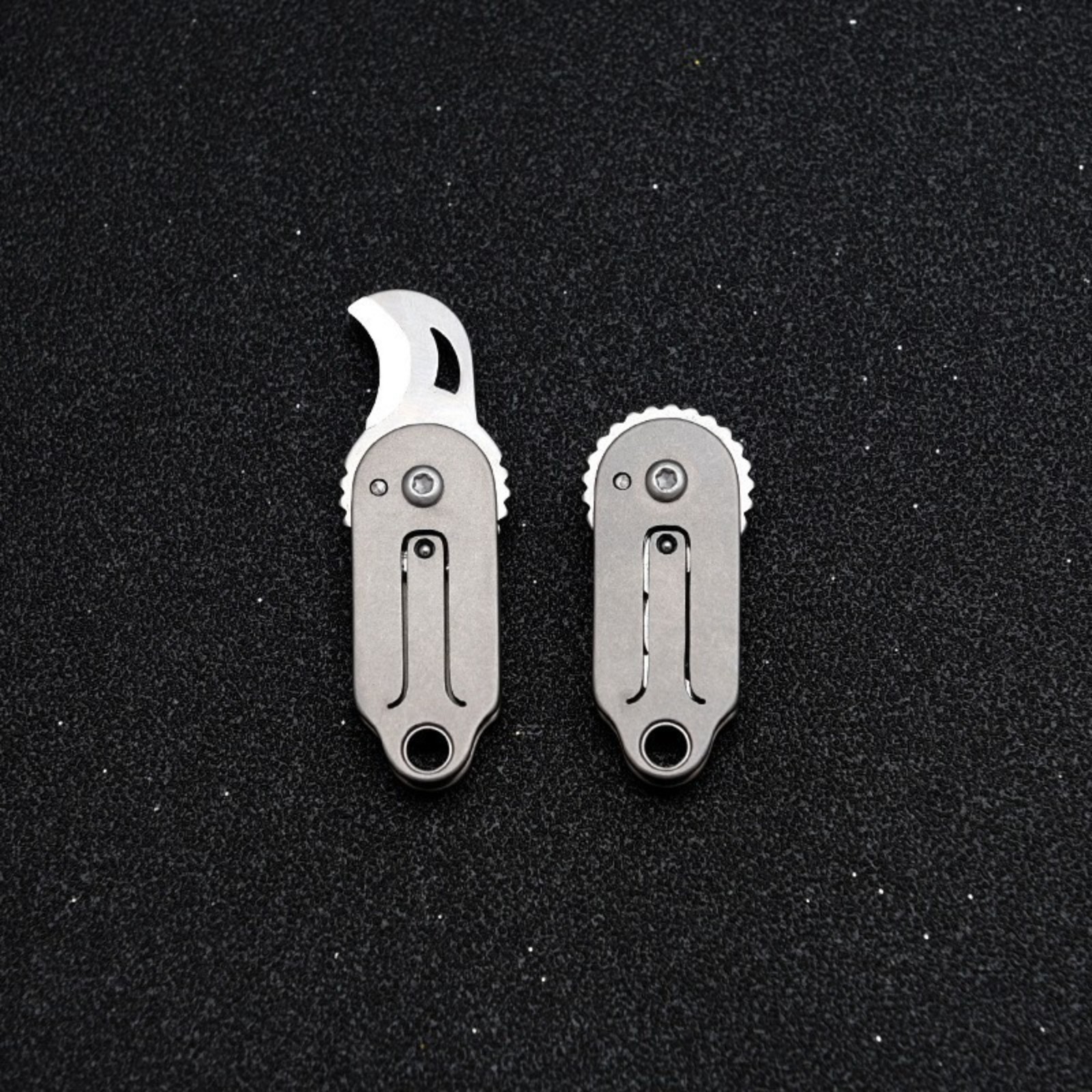 Mini Pocket Titanium Folding Knife Cutter EDC Outdoor Camping Tool Keychain