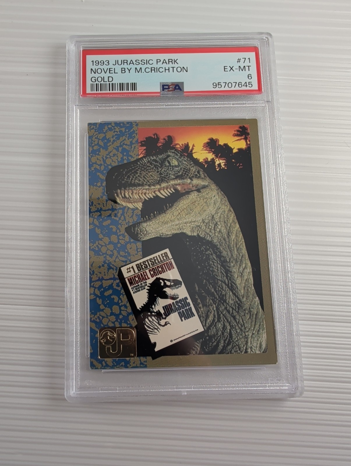 Topps Jurassic Park 1993 The Novel by Michael Crichton Tyrannosaurus Rex #71