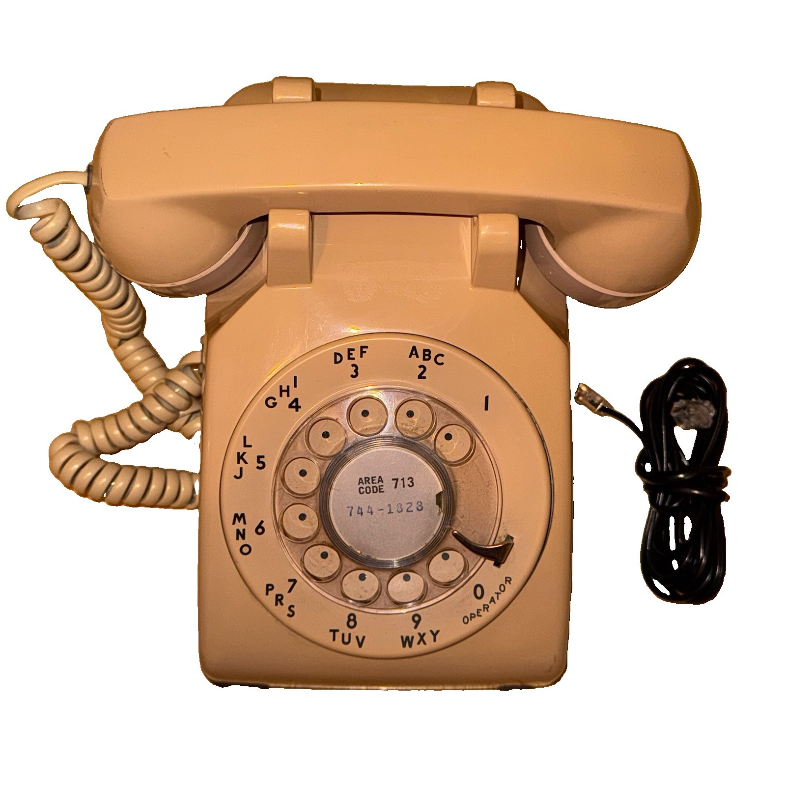 EXCELLENT CLEAN Vintage Bell Western Electric Beige Rotary Desk Phone Model 500