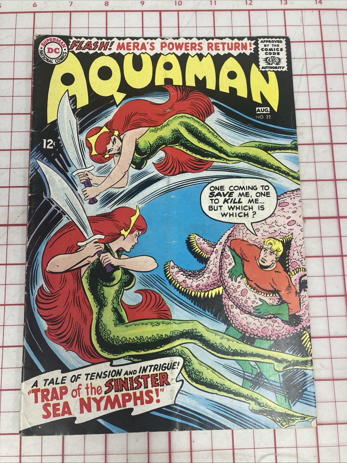 AQUAMAN 22 FN DC 1965 MERA VS MERA COVER NICK CARDY COVER DG