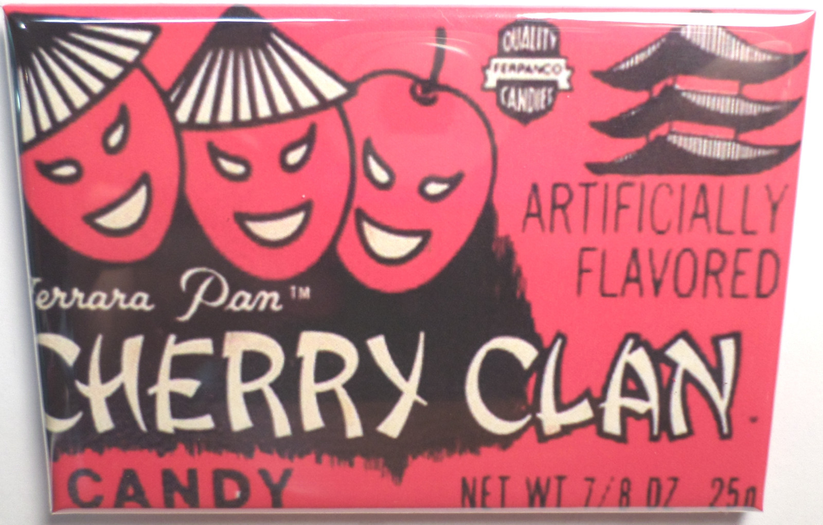 Cherry Clan Vintage Candy Box 2″ x 3″ Refrigerator or Locker MAGNET Wrapper
