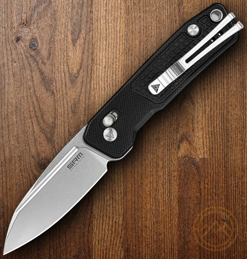 SRM Knives Scout Folding Knife 2.75″ 14C28N Sandvik Steel Blade Black G10 Handle