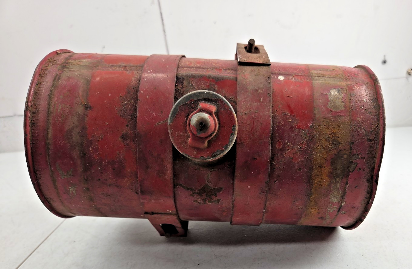 Vintage Mulsifier Garden Tractor Small Engine Metal Gas Tank Round Red Fuel Tank