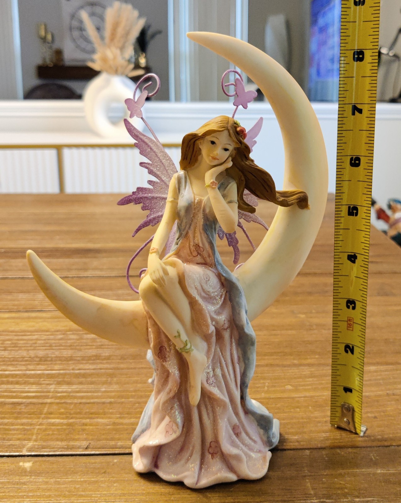 8″H Fairy Swing on the Moon Resin Statue Fantasy Figurine Room Decor