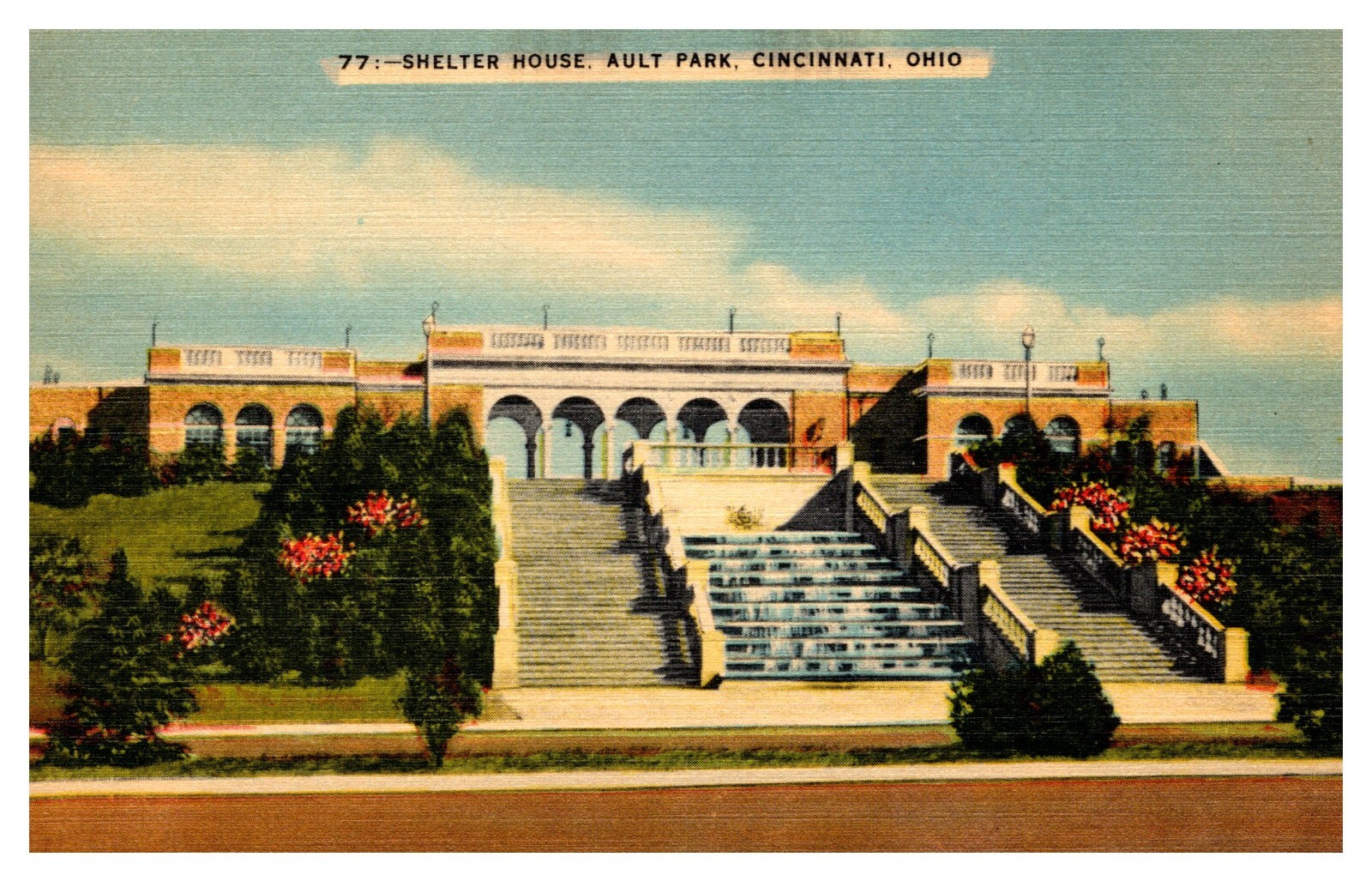 postcard Shelter House Ault Park Cincinnati Ohio 9292