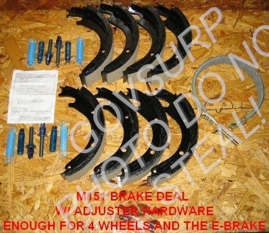 BRAKE SHOE SET DEAL FOR M151 M151A1 M151A2 FAMILY NOS DOES ENTIRE M151 MUTT
