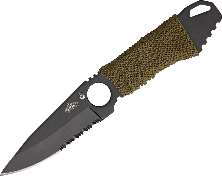 Neck Fixed Knife 2.75″ Stainless Steel Blade OD Green Nylon Cord Wrapped Handle