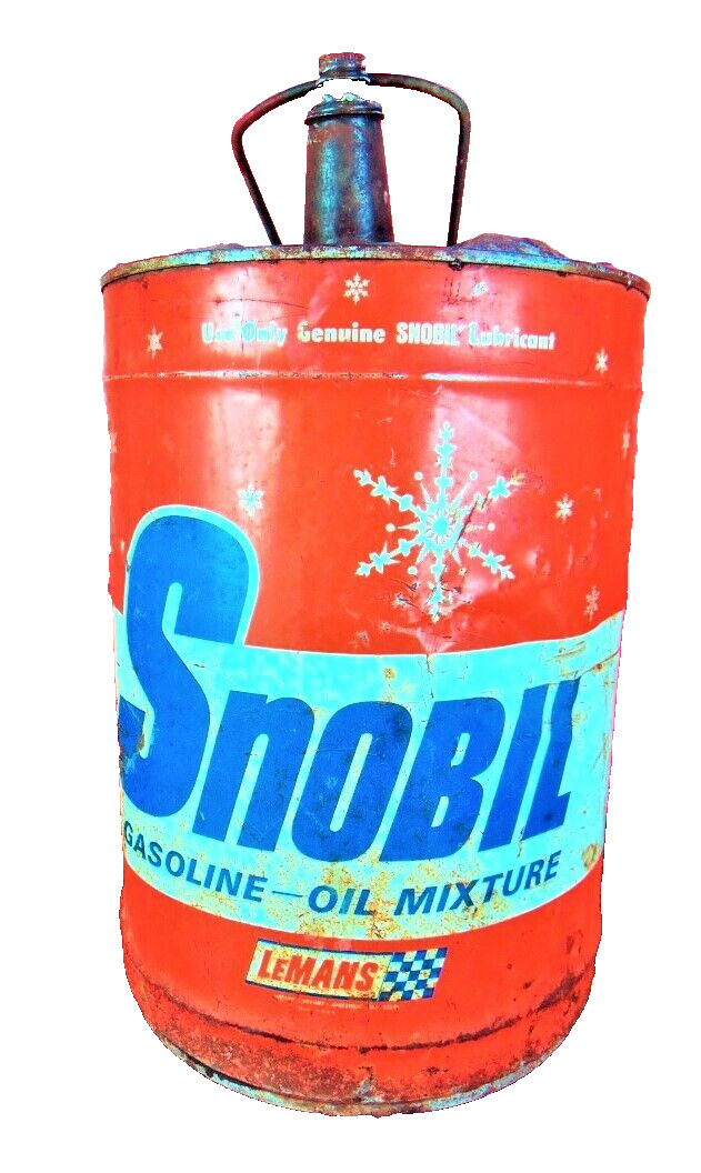 Vintage Snobil LeMans Gas Oil Mixture 6 Gal Can Tin Service Station/Garage/Shop