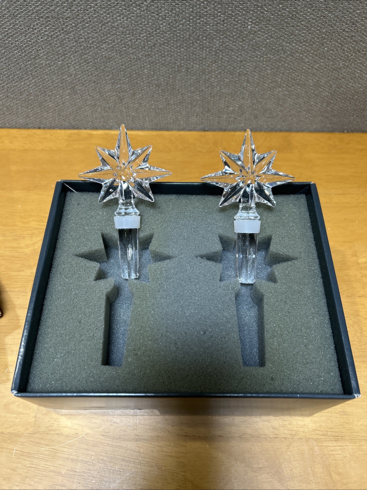 Waterford Crystal Congratulations Wine Bottle Stopper Set of 2 In Open Box