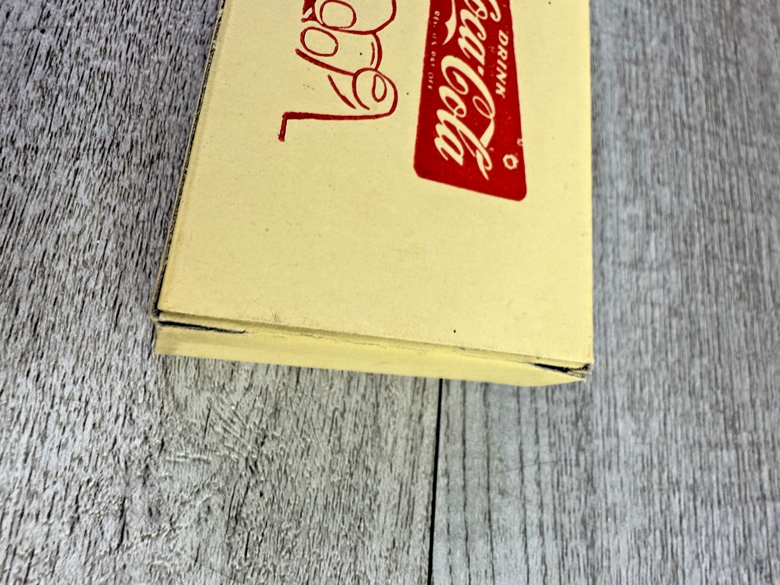 Vtg 24 Checkers Coca Cola Cardboard Box Empty Yellow Red w/Writing Collectible