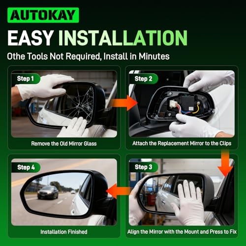 Left Driver Side Mirror Glass Compatible with Honda CR-V CRV 2007-2011,