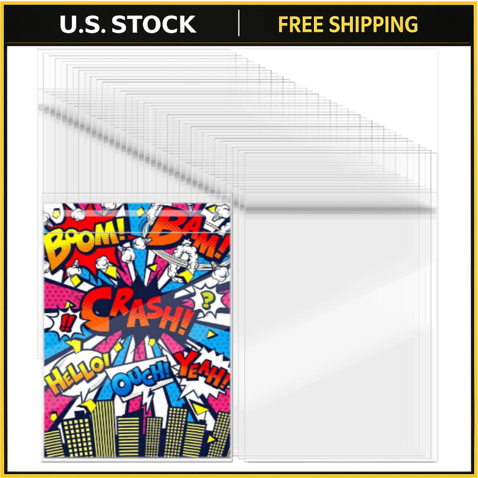 80 Pack Comic Book Bags Clear Self Seal Sleeves 6.97×10.5 Polypropylene