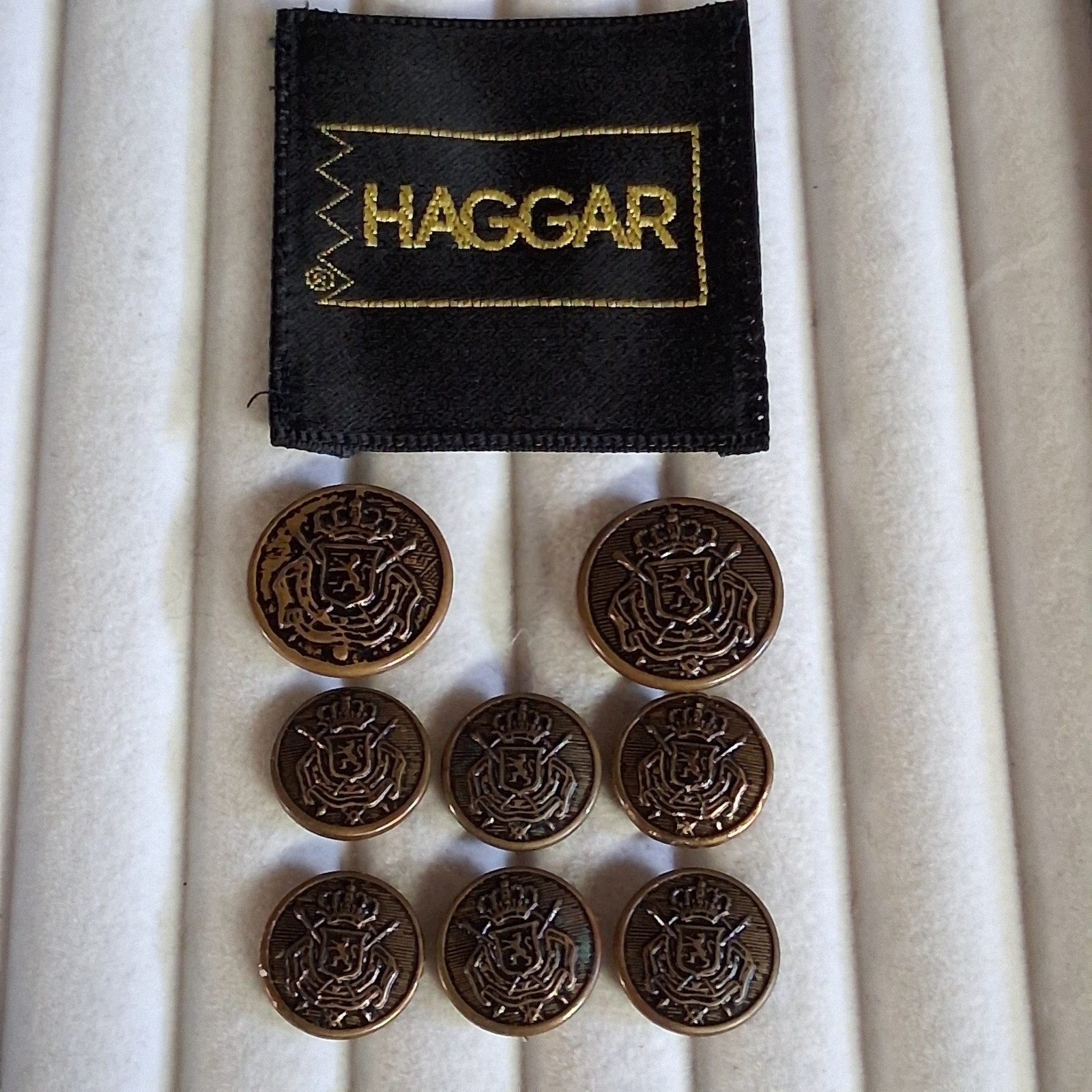 Haggar Bronze Blazer Buttons 8 2-Large, 6 Smaller