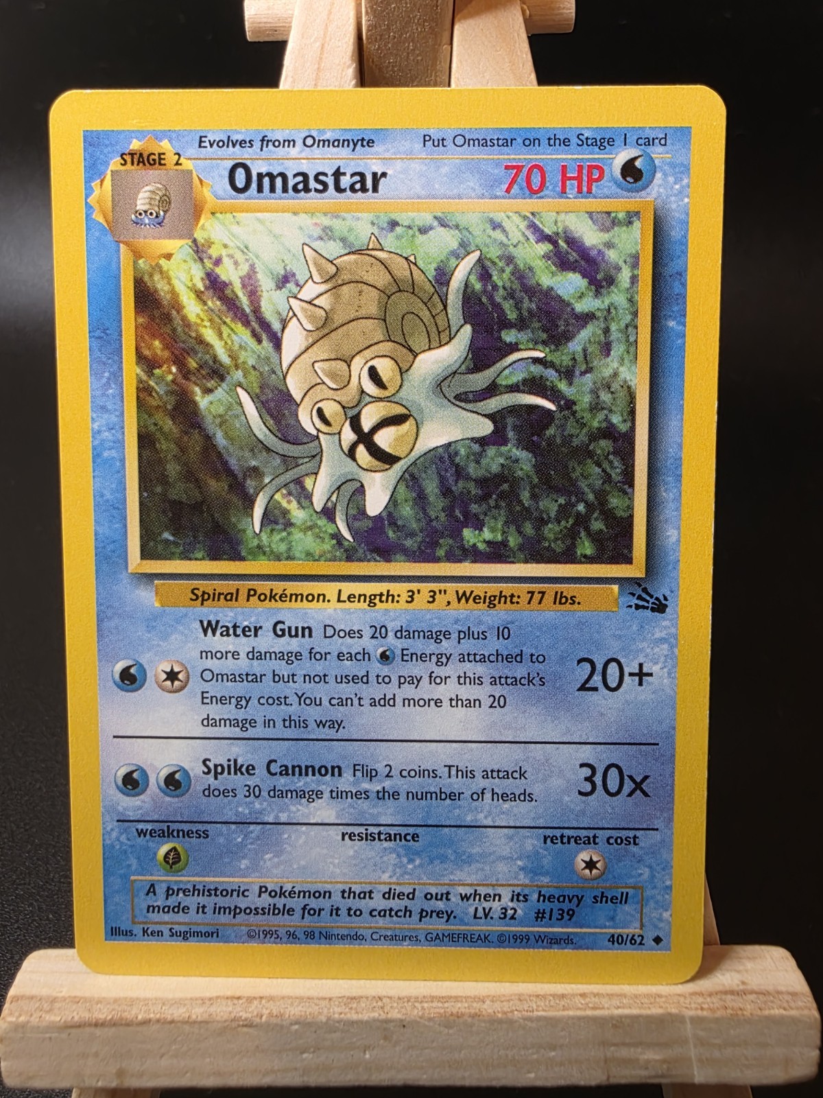 Omastar Fossil NM, 40/62 Pokemon Card