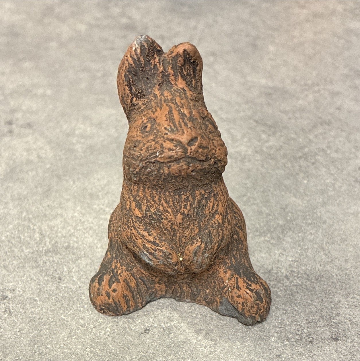 Brown Clay Rabbit Figurine, Matte Finish, Kids Animal Theme Decor
