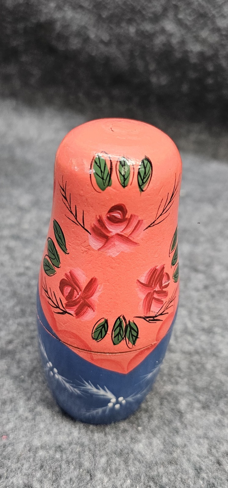 Vintage Russian Wooden Hand Painted 5 Nesting Dolls Fun Stacking Blonde Girl