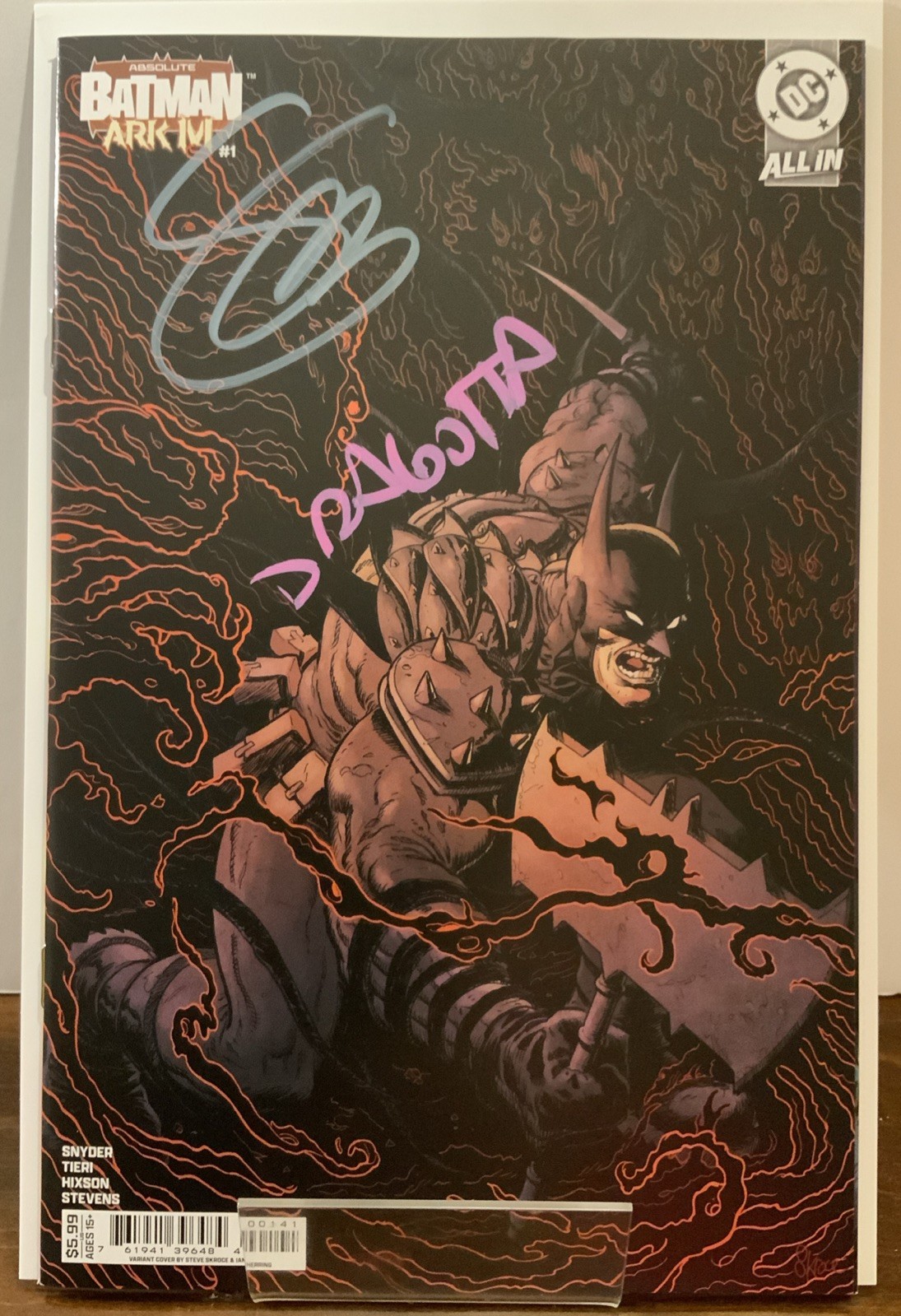 Absolute Batman: Ark M #1 Skroce Variant D Signed 2x by SNYDER DRAGOTTA w/COA NM