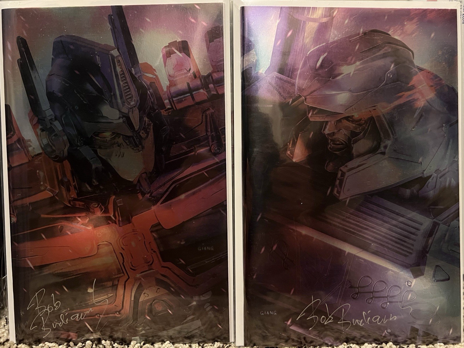 TRANSFORMERS 40th ANNIVERSARY #1 JOHN GIANG NYCC EXCL FOIL Signed BOB BUDIANSKY