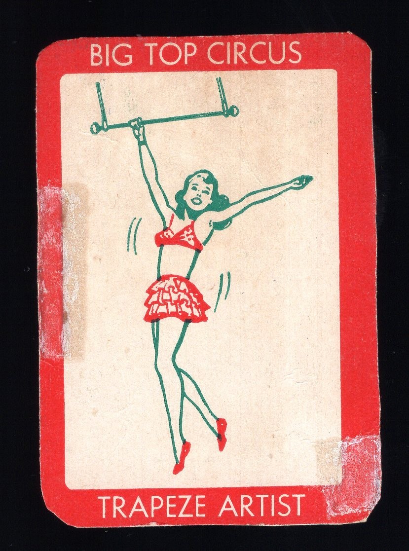 1940s? 1950s? Big Top Circus — Trapeze Artist — hand cut with tape PR